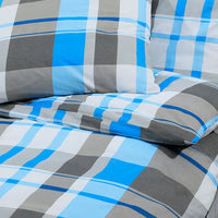 Conjunto de capa de edredão 260x240 cm algodão azul/cinza