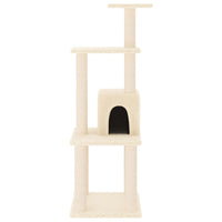 vidaXL Árvore para gatos c/ postes arranhadores sisal 105 cm cor creme