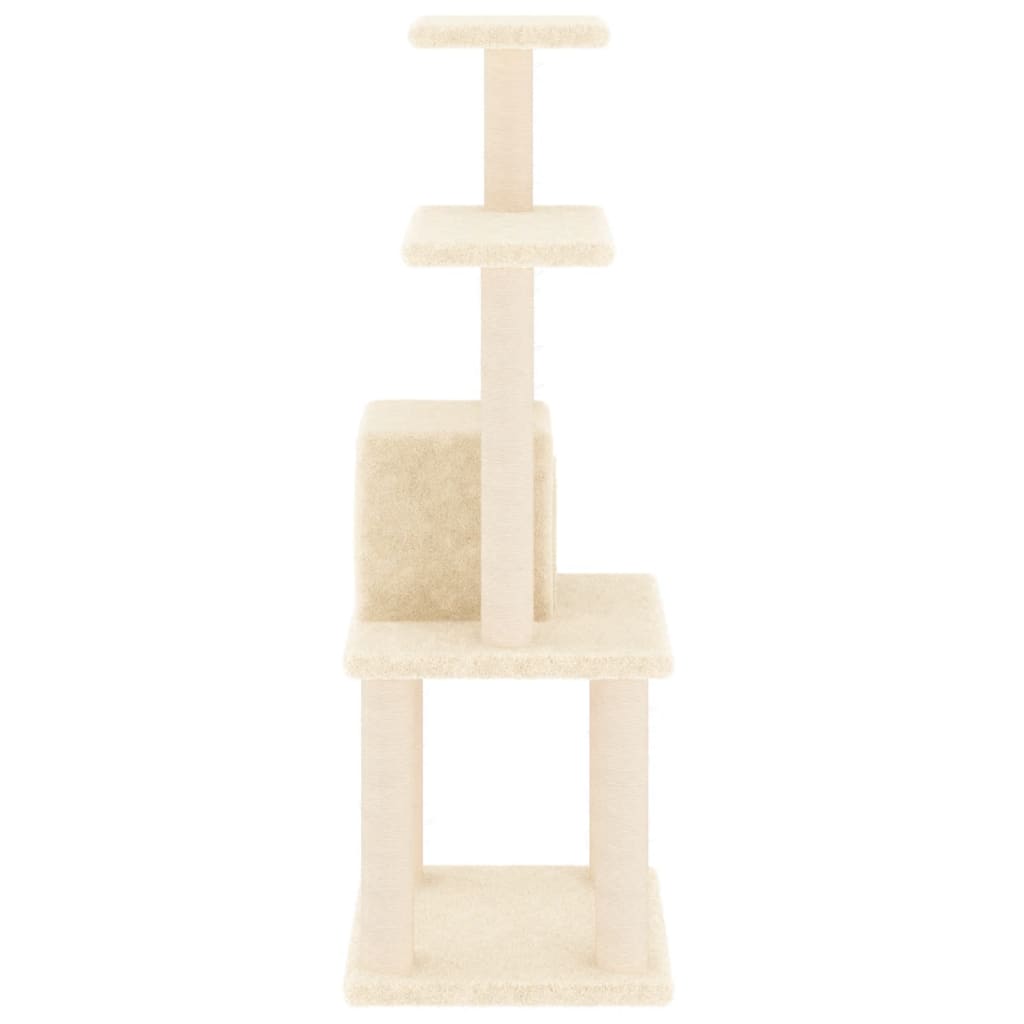 vidaXL Árvore para gatos c/ postes arranhadores sisal 105 cm cor creme