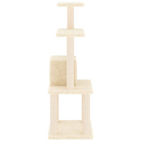 vidaXL Árvore para gatos c/ postes arranhadores sisal 105 cm cor creme