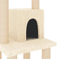 vidaXL Árvore para gatos c/ postes arranhadores sisal 105 cm cor creme