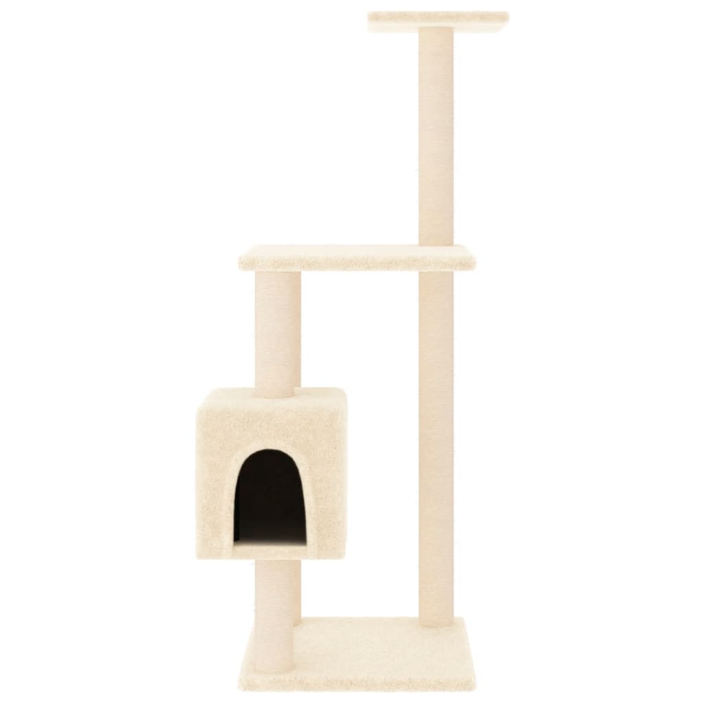vidaXL Árvore para gatos c/ postes arranhadores sisal 104 cm cor creme