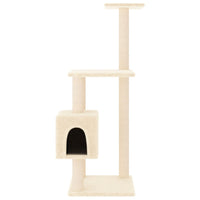vidaXL Árvore para gatos c/ postes arranhadores sisal 104 cm cor creme