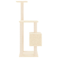 vidaXL Árvore para gatos c/ postes arranhadores sisal 104 cm cor creme