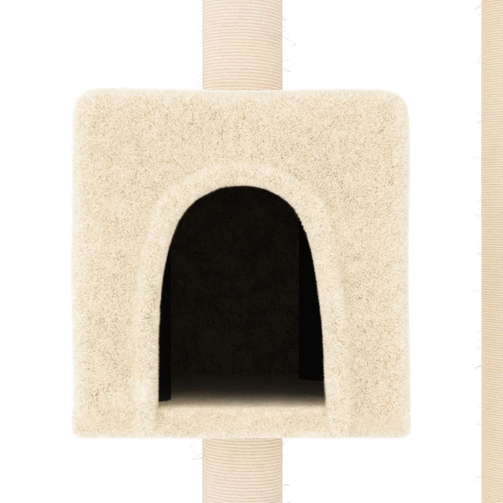 vidaXL Árvore para gatos c/ postes arranhadores sisal 104 cm cor creme