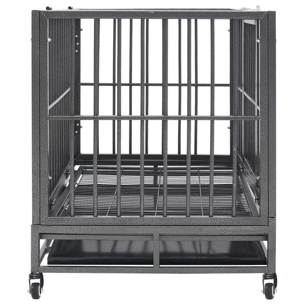 vidaXL Jaula para cães com rodas aço 92x62x76 cm