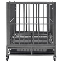 vidaXL Jaula para cães com rodas aço 92x62x76 cm