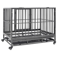 vidaXL Jaula para cães com rodas aço 92x62x76 cm