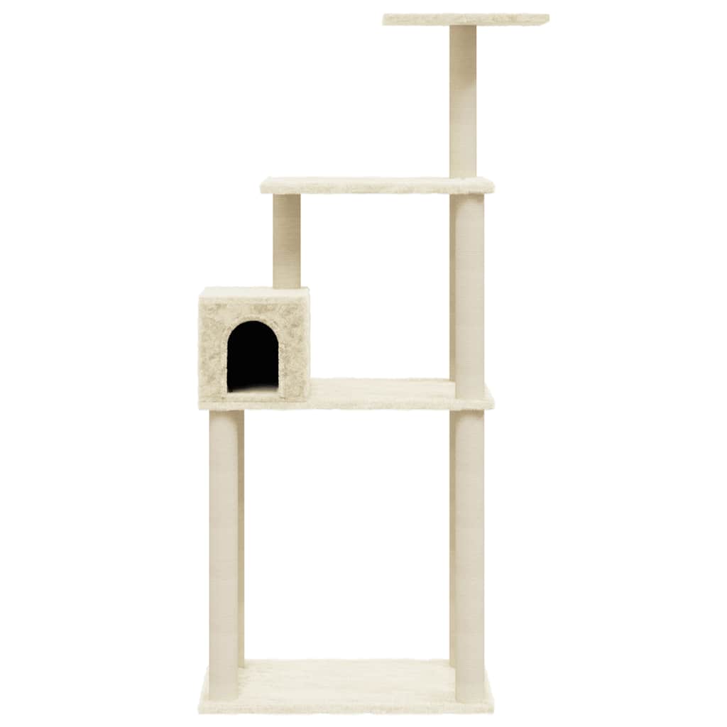 vidaXL Árvore p/ gatos c/ postes arranhadores sisal 147cm cinza-claro