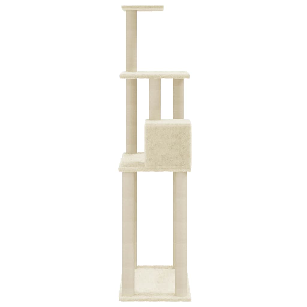 vidaXL Árvore p/ gatos c/ postes arranhadores sisal 147cm cinza-claro