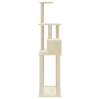 vidaXL Árvore p/ gatos c/ postes arranhadores sisal 147cm cinza-claro
