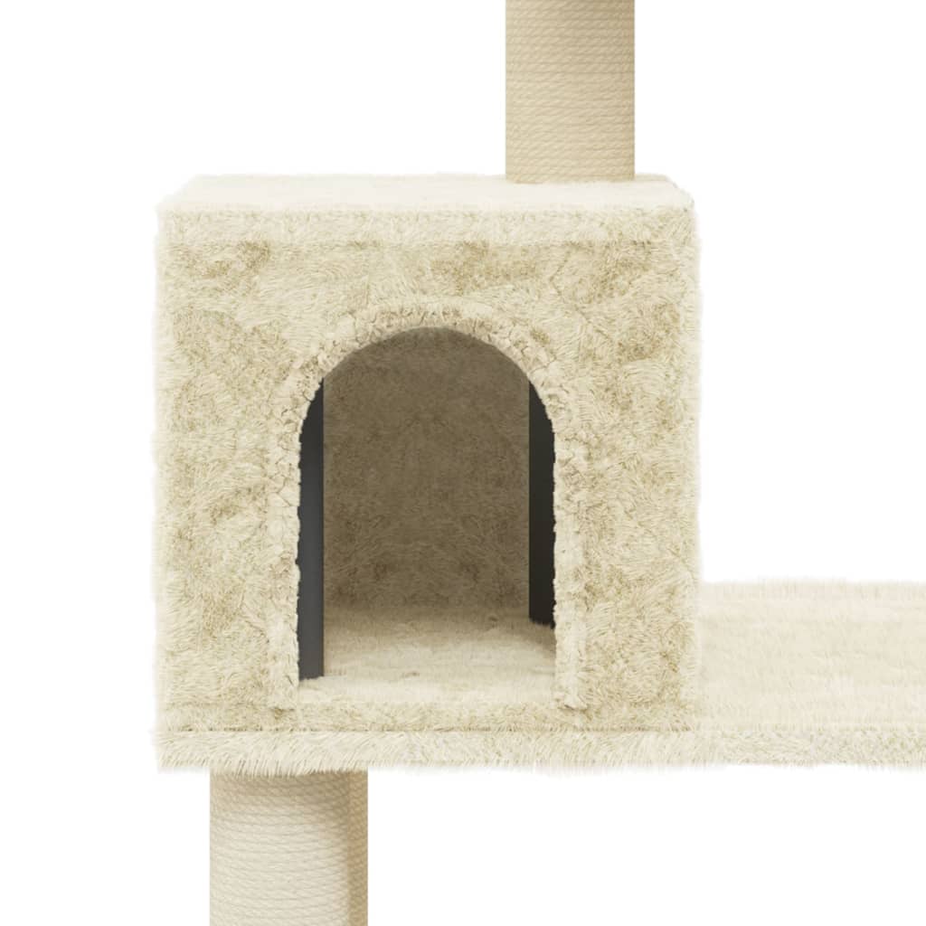 vidaXL Árvore p/ gatos c/ postes arranhadores sisal 147cm cinza-claro