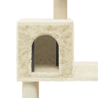 vidaXL Árvore p/ gatos c/ postes arranhadores sisal 147cm cinza-claro