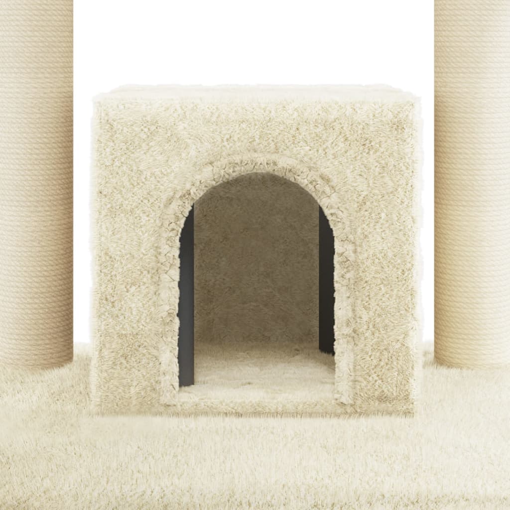 vidaXL Árvore para gatos c/ postes arranhadores sisal 110 cm cor creme