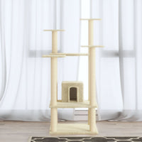 vidaXL Árvore para gatos c/ postes arranhadores sisal 110 cm cor creme