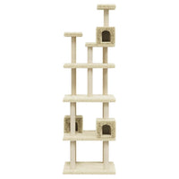 vidaXL Árvore para gatos c/ postes arranhadores sisal 188 cm cor creme
