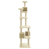 vidaXL Árvore para gatos c/ postes arranhadores sisal 188 cm cor creme