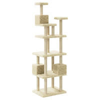 vidaXL Árvore para gatos c/ postes arranhadores sisal 188 cm cor creme