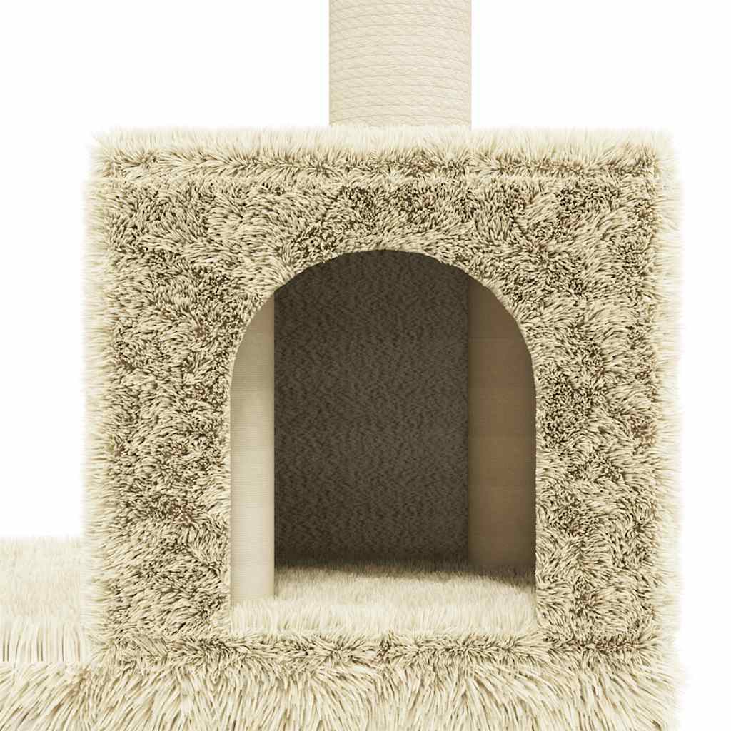 vidaXL Árvore para gatos c/ postes arranhadores sisal 188 cm cor creme