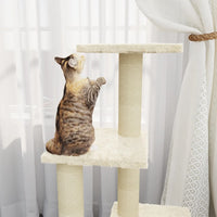 vidaXL Árvore p/ gatos c/ postes arranhadores sisal 92 cm cinza-claro