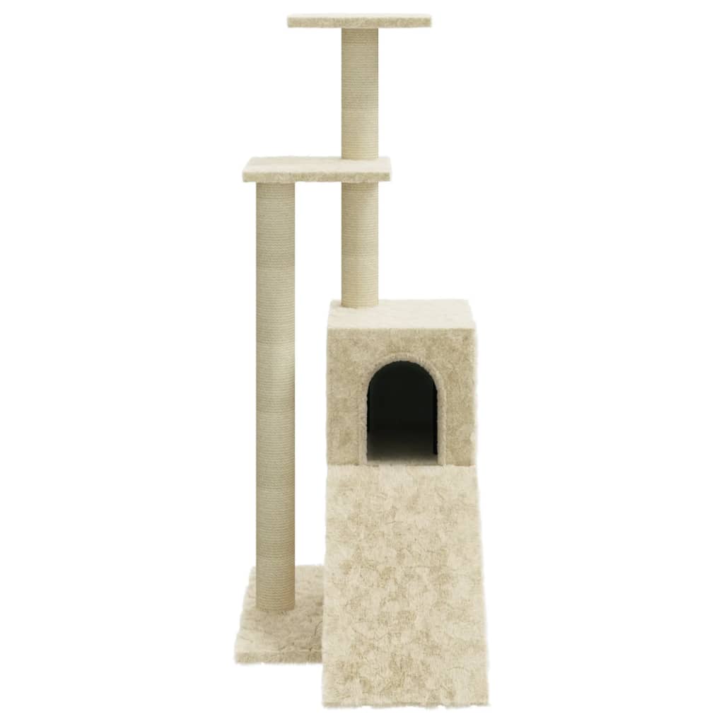 vidaXL Árvore p/ gatos c/ postes arranhadores sisal 92 cm cinza-claro