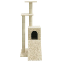 vidaXL Árvore p/ gatos c/ postes arranhadores sisal 92 cm cinza-claro