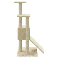 vidaXL Árvore p/ gatos c/ postes arranhadores sisal 92 cm cinza-claro