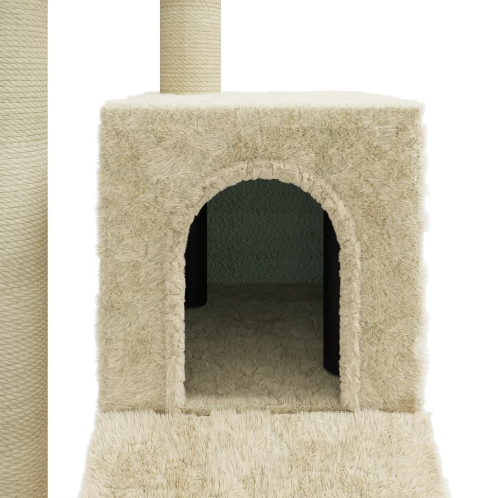 vidaXL Árvore p/ gatos c/ postes arranhadores sisal 92 cm cinza-claro