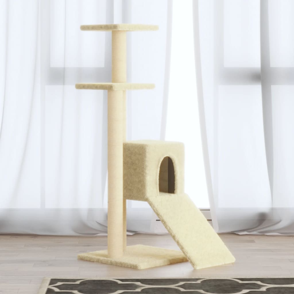 vidaXL Árvore p/ gatos c/ postes arranhadores sisal 92 cm cinza-claro
