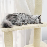 vidaXL Árvore para gatos c/ postes arranhadores sisal 155 cm cor creme
