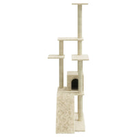 vidaXL Árvore para gatos c/ postes arranhadores sisal 155 cm cor creme
