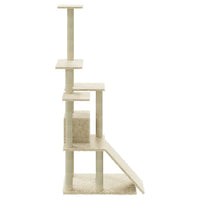 vidaXL Árvore para gatos c/ postes arranhadores sisal 155 cm cor creme