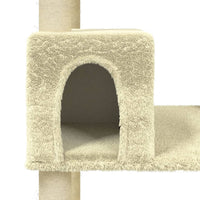 vidaXL Árvore para gatos c/ postes arranhadores sisal 141 cm cor creme