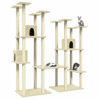 vidaXL Árvore p/ gatos c/ postes arranhadores sisal 174 cm cinza-claro