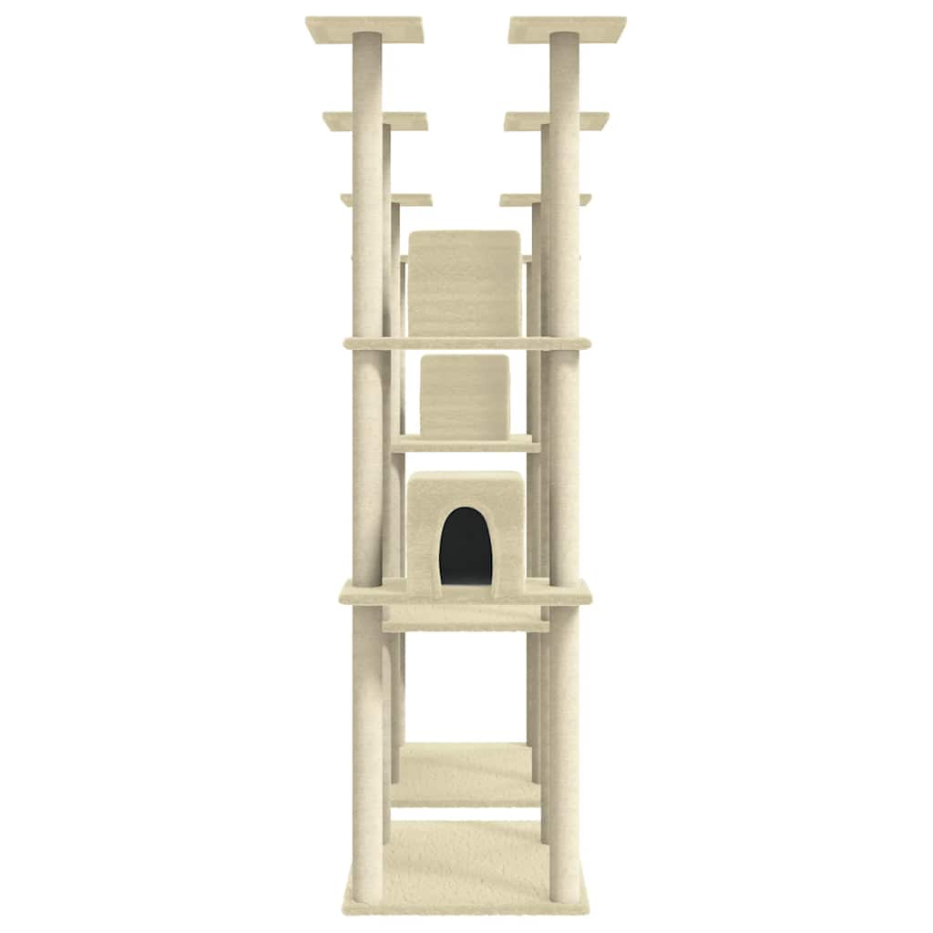 vidaXL Árvore p/ gatos c/ postes arranhadores sisal 174 cm cinza-claro