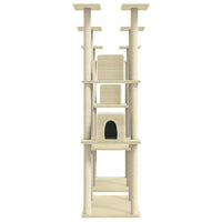 vidaXL Árvore p/ gatos c/ postes arranhadores sisal 174 cm cinza-claro