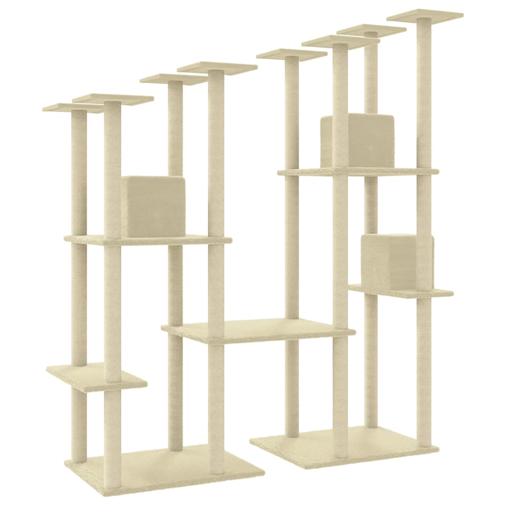 vidaXL Árvore p/ gatos c/ postes arranhadores sisal 174 cm cinza-claro