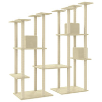 vidaXL Árvore p/ gatos c/ postes arranhadores sisal 174 cm cinza-claro