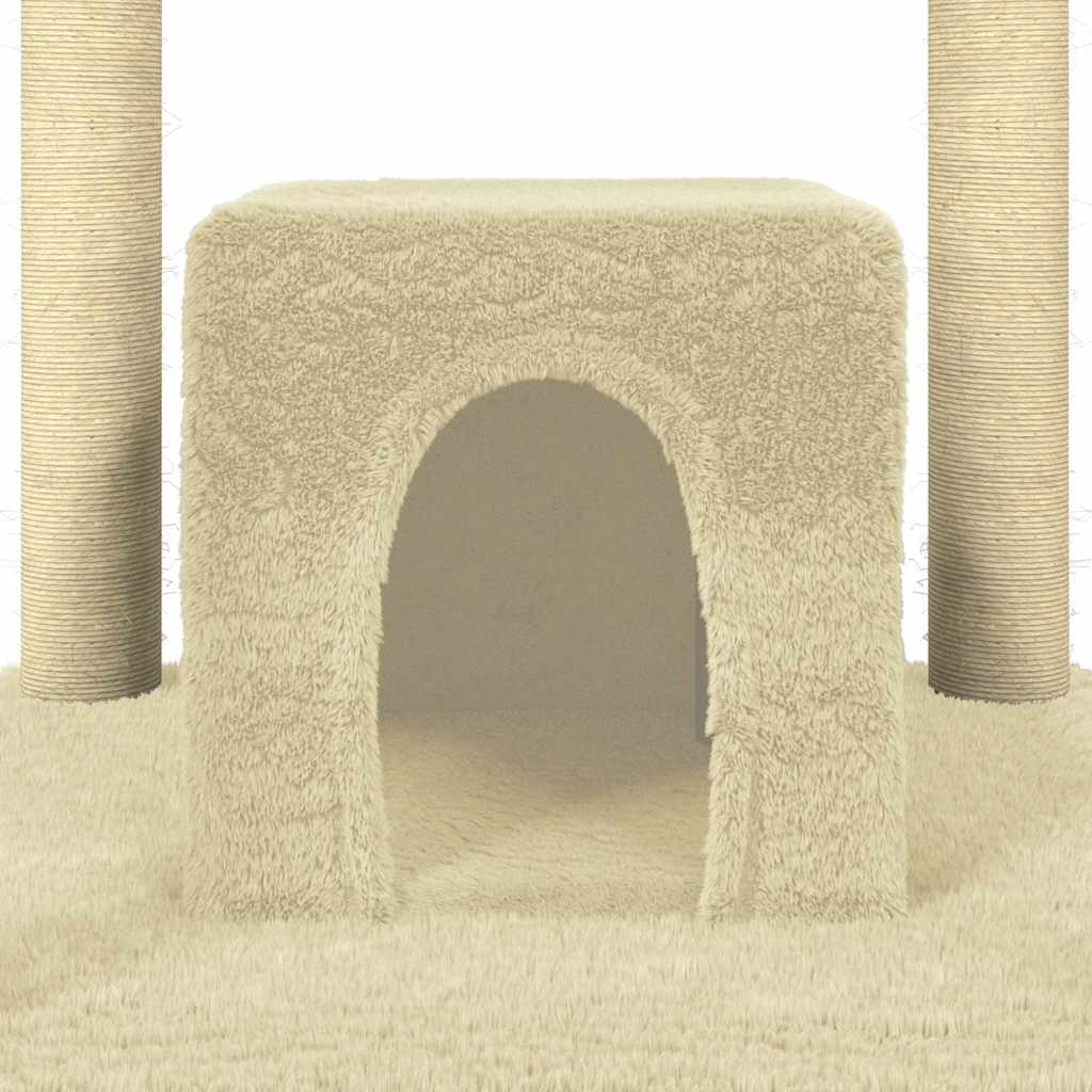 vidaXL Árvore p/ gatos c/ postes arranhadores sisal 174 cm cinza-claro