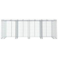 Muro gabião p/ caixote do lixo 350x91x120 cm ferro galvanizado