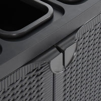 vidaXL Caixote do lixo com 2 portas 65x45x88 cm PP preto