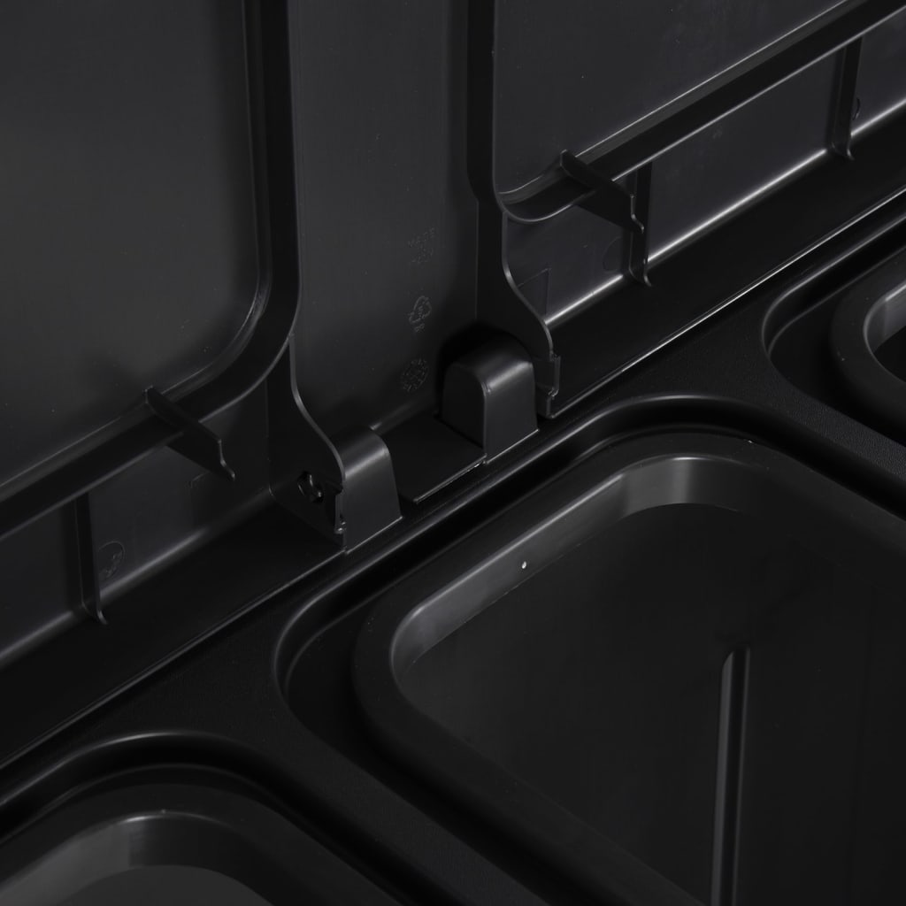 vidaXL Caixote do lixo com 2 portas 65x45x88 cm PP preto