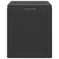 vidaXL Caixa de arrumação para jardim 90 L vime PP preto