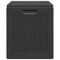 vidaXL Caixa de arrumação para jardim 90 L vime PP preto