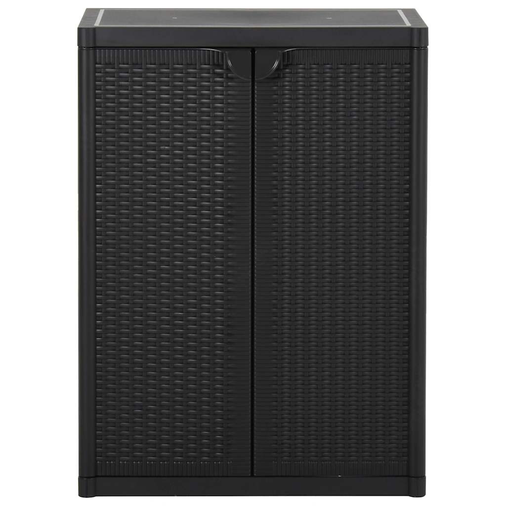 vidaXL Móvel de arrumação para jardim 65x45x88 cm vime PP preto