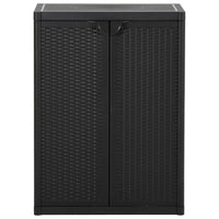 vidaXL Móvel de arrumação para jardim 65x45x88 cm vime PP preto