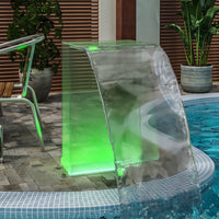 Fonte de piscina com luzes LED RGB 51 cm acrílico
