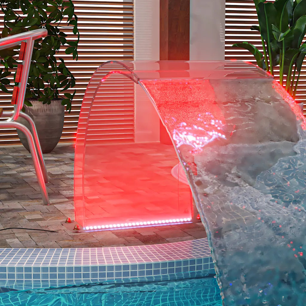 Fonte de piscina com luzes LED RGB 50 cm acrílico