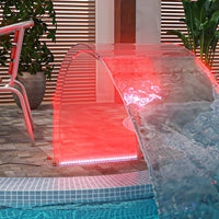Fonte de piscina com luzes LED RGB 50 cm acrílico