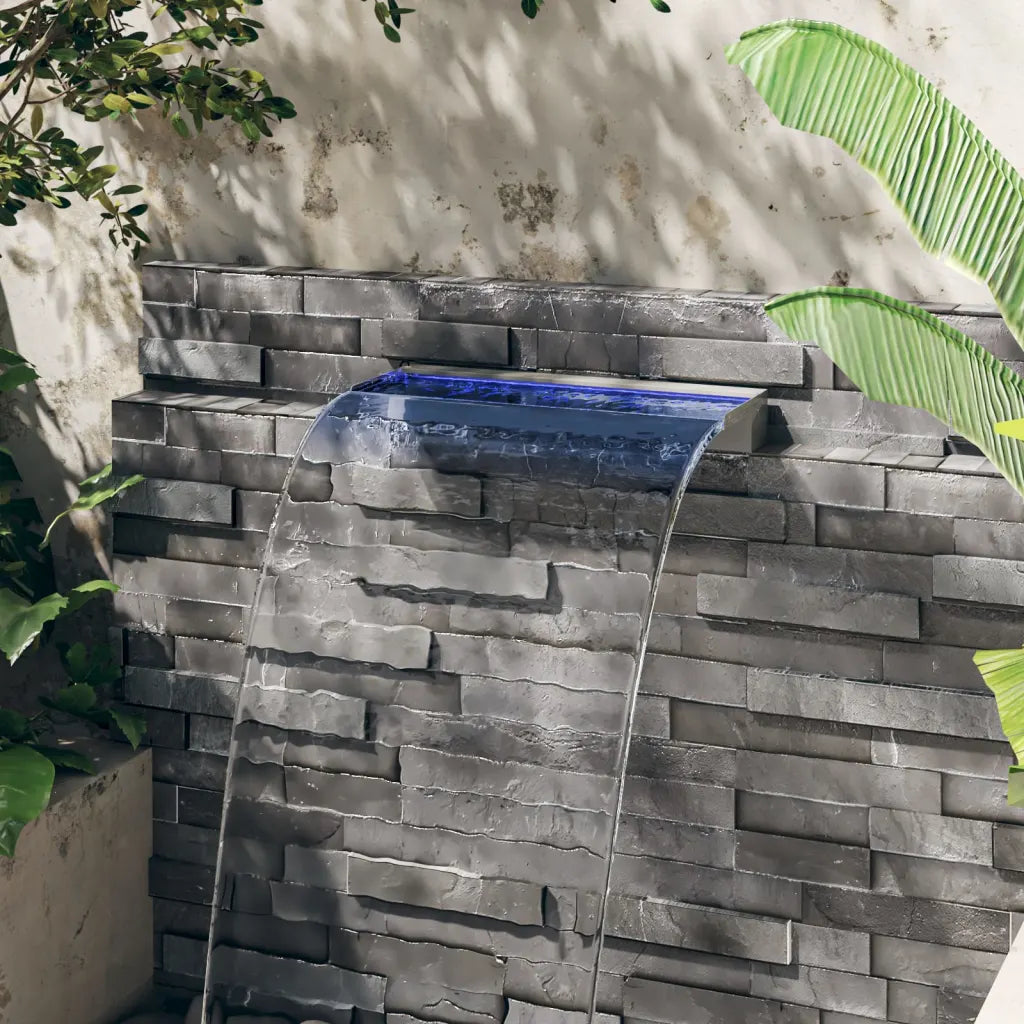 Cascata com LEDs RGB 60 cm aço inoxidável